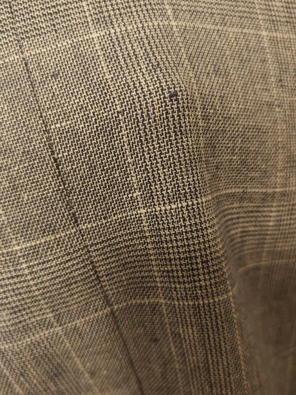Banana Republic 36S glen plaid 55% linen 45% cotton glen blue tailored unlined